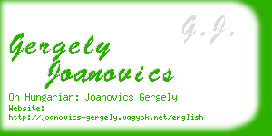 gergely joanovics business card